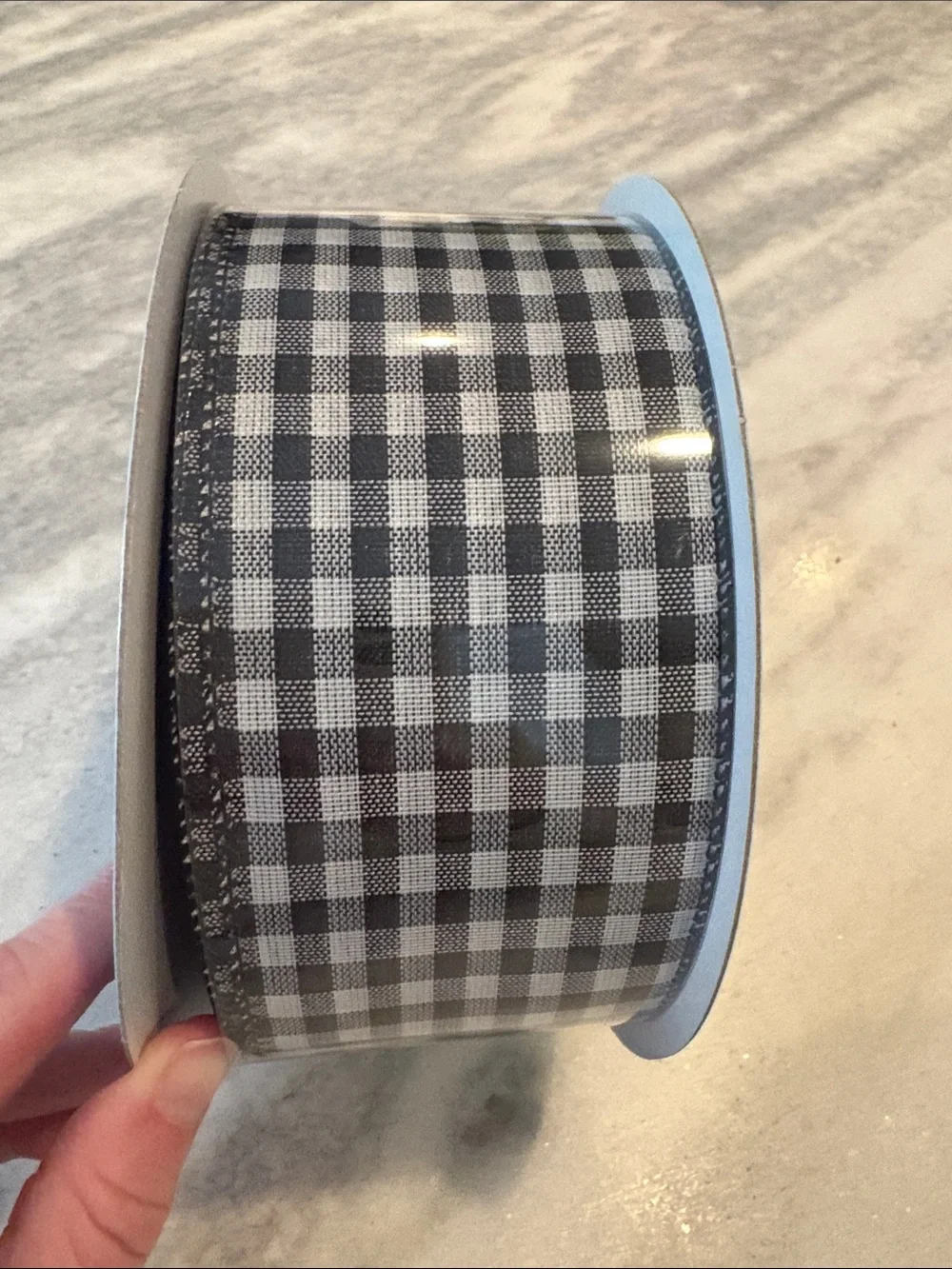 Kirkland Signature black gingham ribbon 50 yards-2.5 inch